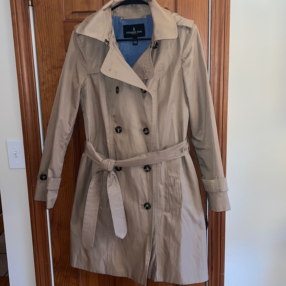London Fog Trench Coat with Detachable Hood